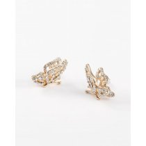 Charm style for 2012 with 3D Butterfly Earring in rhinestone with gold plating