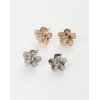 Top sale for ladies Flower ear stud in 2pcs with rhodium and glod plating
