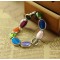 Beautiful colorful epoxy zinc alloy link bracelet