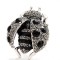 Special zinc alloy diamond ladybug ring in anti-silver plating
