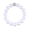 Handmade white pearl and diamond ball bracelet and necklace