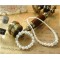 Handmade white pearl and diamond ball bracelet and necklace