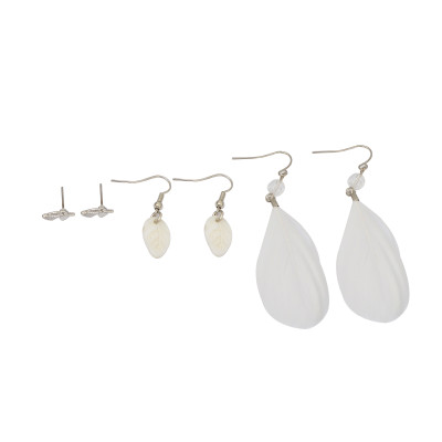 Feather Three set earring