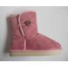 pink suede upper button decoration snow boots for lady