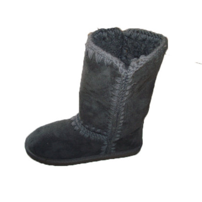 woven  suede upper  half boot snow boots for lady