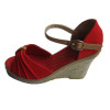 cotton peep toe wedge shoes with jute side profile