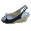 cotton peep toe wedge shoes with jute side profile