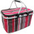 Colorful stripe two handle foldable shopping picnic cooler basket