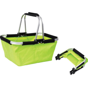 Green double handle shopping camp picnic baskets