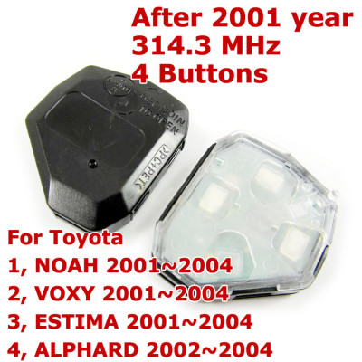 Toyota Remote For After 2001 314.3MHZ 4 Button