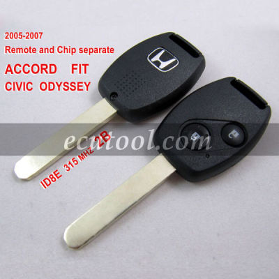 2005-2007 Honda Remote Key 2 Button and Chip Separate ACCORD FIT CIVIC ODYSSEY ID:8E (315 MHZ)
