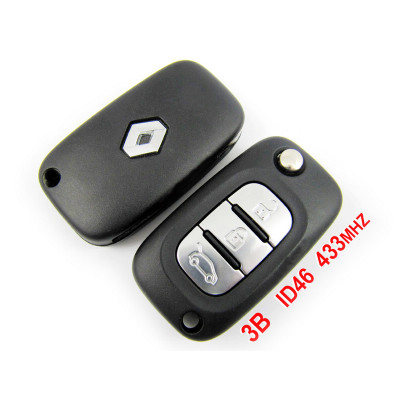 Renault 3 Buttons Flip Remote Key 433Mhz(ID46)