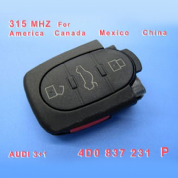 AUDI 3+1 Remote 4DO 837 231 P 315Mhz for America Canada Mexico Chian