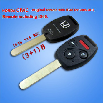 2008-2010 Honda CIVIC Original Remote Key(3+1) Button Remote with ID:46 (315 MHZ)
