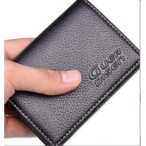Lichee Pattern Cow Leather Card Holder Wallet(TP-005)