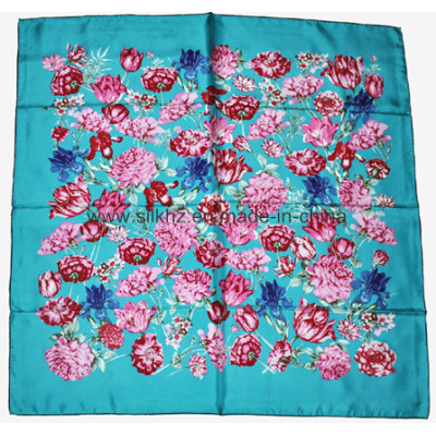 Lady's  Print Square Silk Twill Scarves