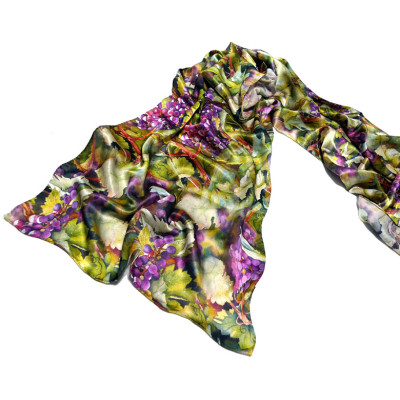 custom design silk print scarf