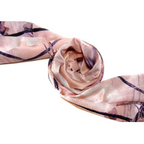 Long print silk foulard