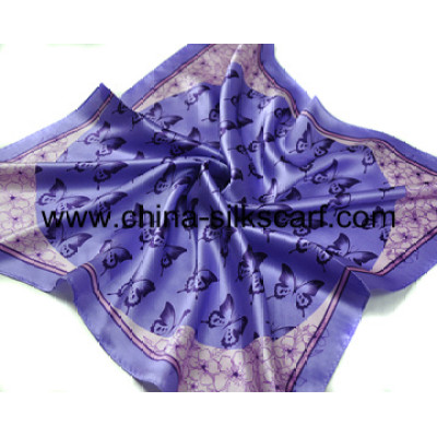 lady screen print silk scarf