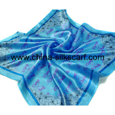 100% silk print square handkerchief