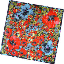 Custom design Screen print  silk Square scarf