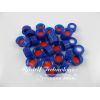 9-425 Red PTFE/White Silicone Septa & Blue Open Top PP Screw Cap Assembled