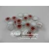 11x1mm White PTFE/Red Silicone Septa With Open Top Snap Cap Assembled