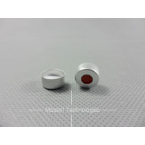 11x1mm White PTFE Red Silicon Septa With Open Top Siliver Alumnium Crimp Top Cap For Crimp Vials