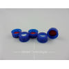 9-425 Red PTFE/White Silicone Septa With Blue Open Top PP Screw Cap