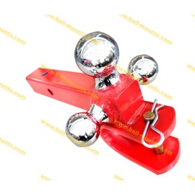Tri-ball Mount with U loop Red powder coated