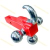 Tri-ball Mount with hook Red powder coated