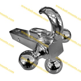 Tri Ball Trailer Hitch with Tow Hook Full Chrome coated