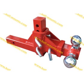 Adjustable Tri-Ball Hitch Red powder coated