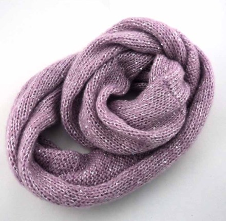 BLING BLING KNITTED ENDLESS ACRYLIC SCARF