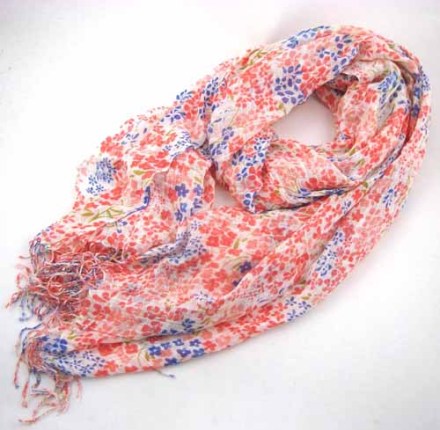 FLORAL PRINTED VISCOSE SCARF