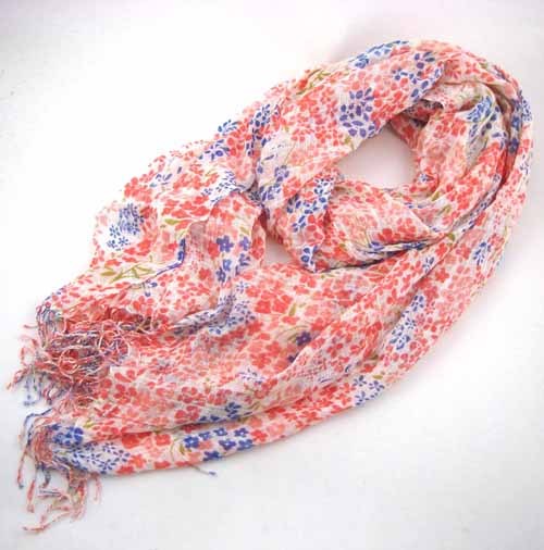 FLORAL PRINTED VISCOSE SCARF