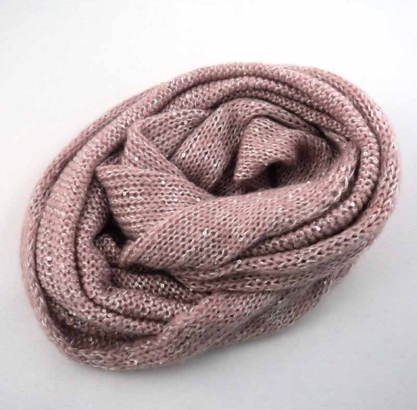 BLING BLING KNITTED ENDLESS ACRYLIC SCARF