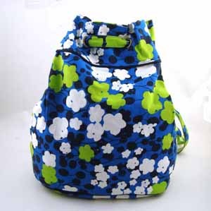 FLORAL PRINTED COTTON CANVAS BAG--TWO WAYS