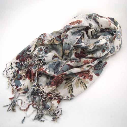FLORAL PRINTED VISCOSE SCARF