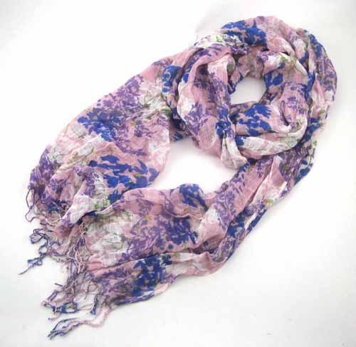 FLORAL PRINTED VISCOSE SCARF