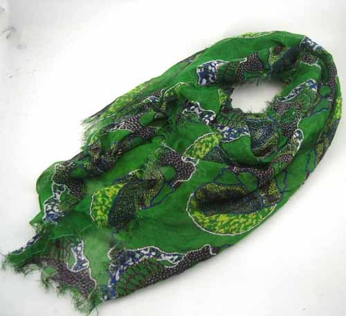 SKULL PRINTED VISCOSE SCARF