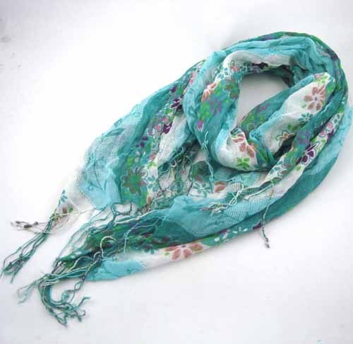 FLORAL PRINTED COTTON SCARF