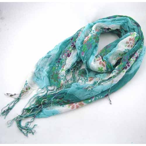 FLORAL PRINTED COTTON SCARF
