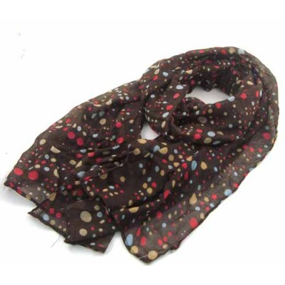 COLORFUL DOTS PRINTED COTTON SCARF