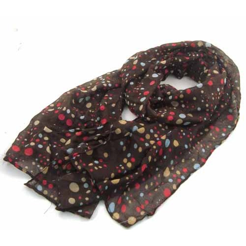 COLORFUL DOTS PRINTED COTTON SCARF
