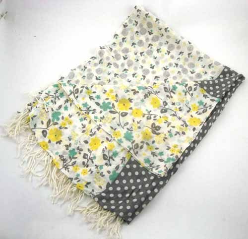 FLORAL PRINTED RAYON SCARF