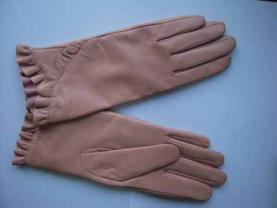 Elegantes guantes de cuero rosa