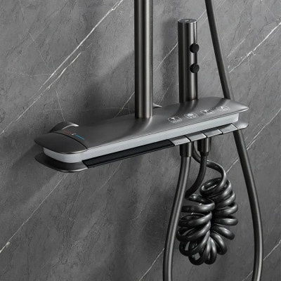 Premium 4-Function Thermostatic Exposed Shower System with LED Display | Wholesale Supplier for Bathroom Projects