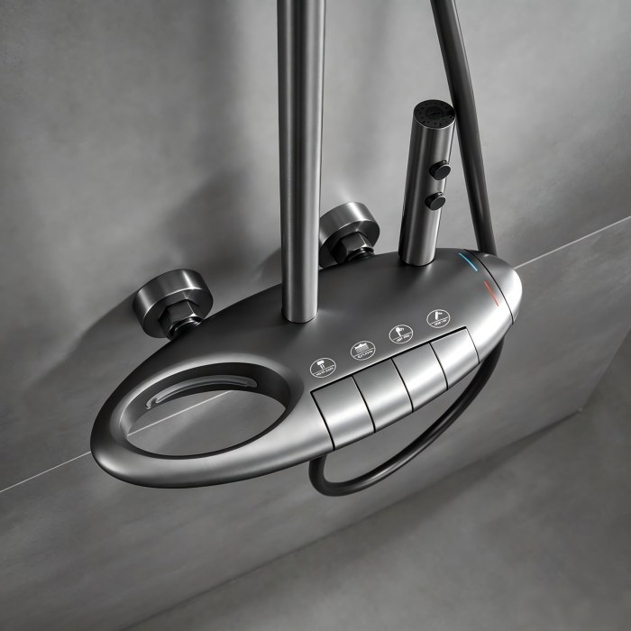 Premium 4-Function Exposed Brass Shower System with Piano Keys | Wholesale Supplier for Bathroom Projects