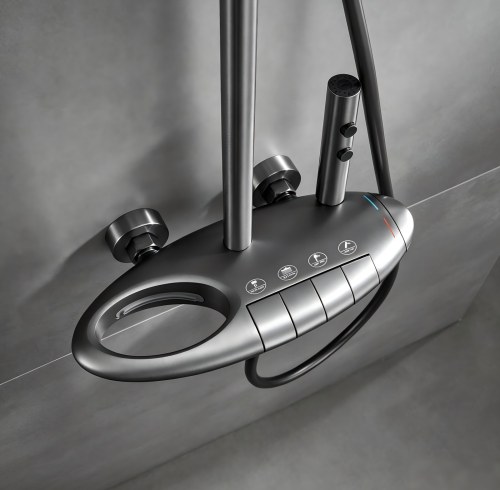 Premium 4-Function Exposed Brass Shower System with Piano Keys | Wholesale Supplier for Bathroom Projects